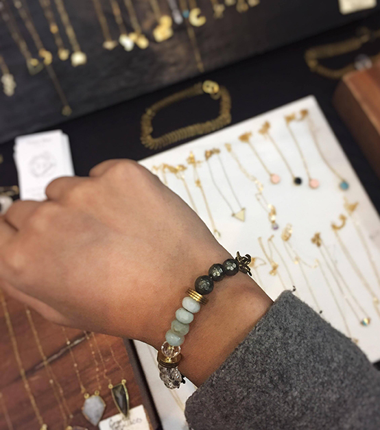 Fierce Deer mixed bead and brass bracelet - statement jewellery gifts