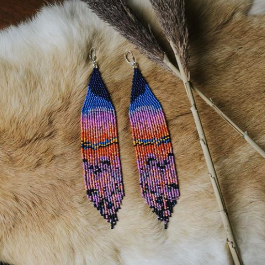 Harvest Moon Designs Native Artist Beaded Earrings Side Hustle to Business