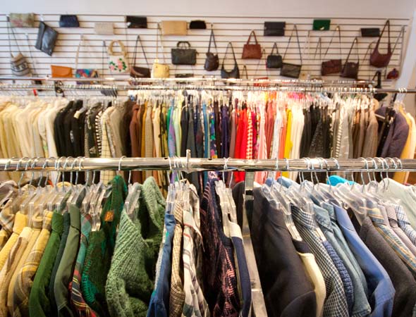 Common Sort Thrift Store in Leslieville clothing racks